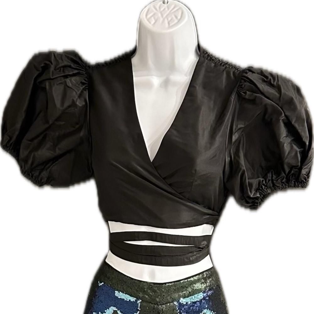 Cynthia Rowley Luna Taffeta Wrap Top